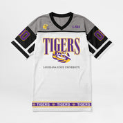 LSU TIGERS HUSTLE MODE V-NECK FASHION JERSEY DRESS