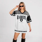 LAS VEGAS RAIDERS HUSTLE MODE V-NECK FASHION JERSEY DRESS