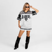 LAS VEGAS RAIDERS HUSTLE MODE V-NECK FASHION JERSEY DRESS