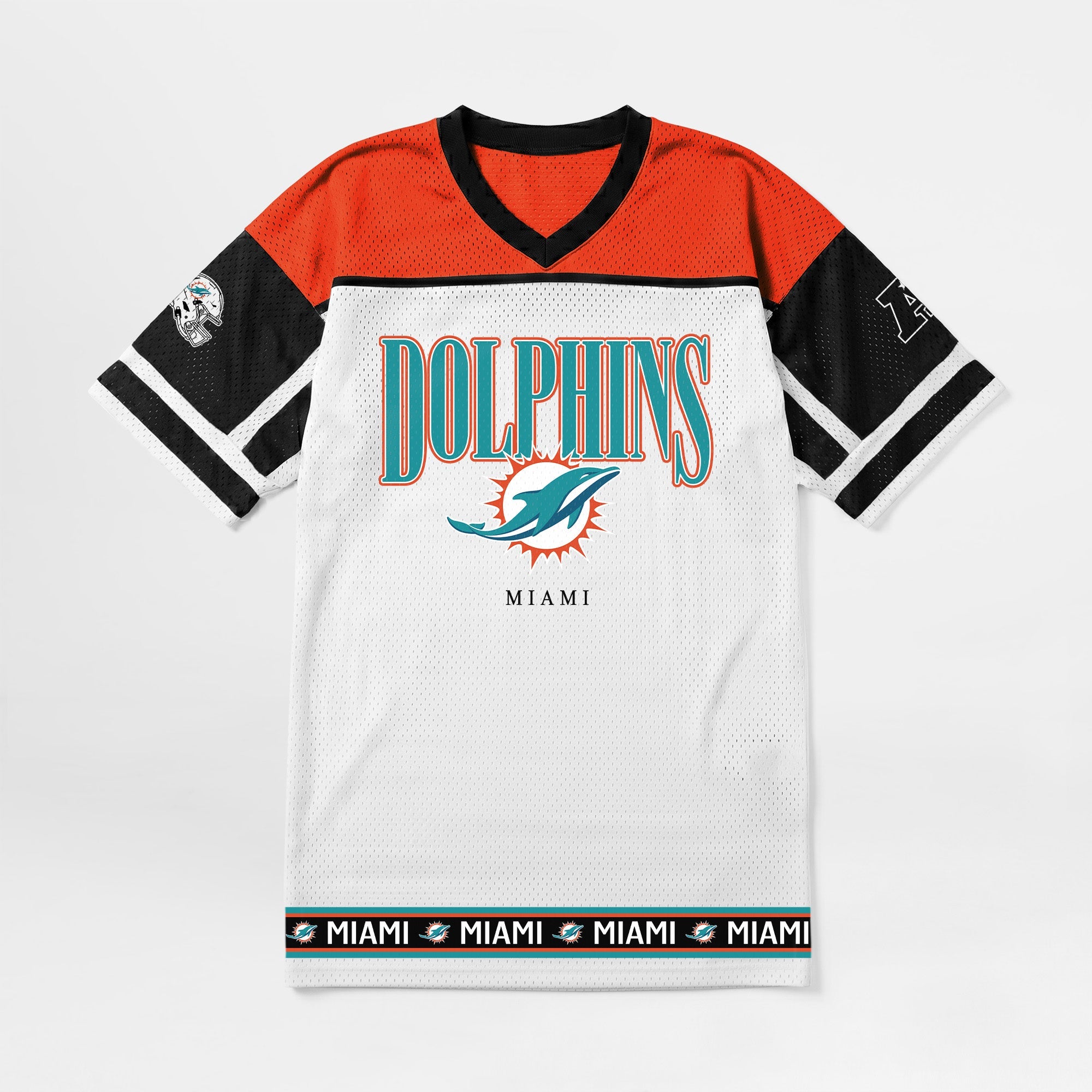 MIAMI DOLPHINS HUSTLE MODE V-NECK FASHION JERSEY DRESS