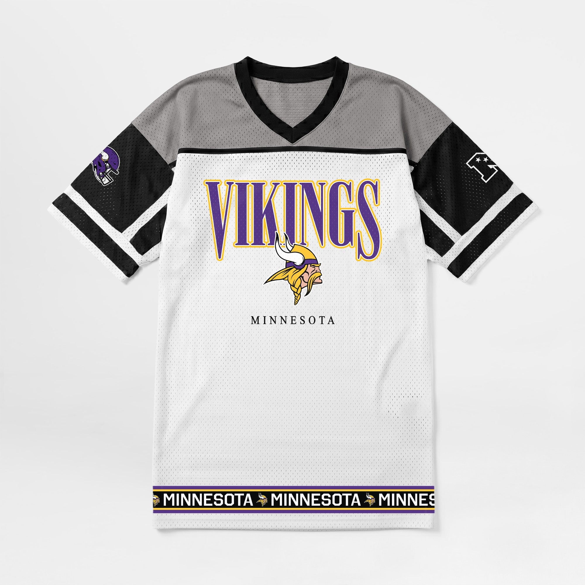 MINNESOTA VIKINGS HUSTLE MODE V-NECK FASHION JERSEY DRESS