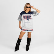 NEW ENGLAND PATRIOTS HUSTLE MODE V-NECK FASHION JERSEY DRESS
