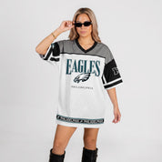 PHILADELPHIA EAGLES HUSTLE MODE V-NECK FASHION JERSEY DRESS