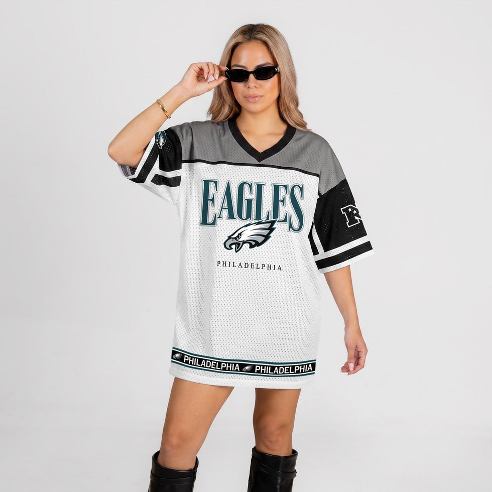 Women's Philadelphia Eagles Hustle Mode V-neck Fashion Dress