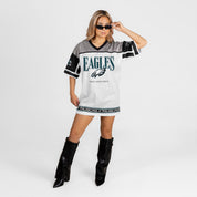 PHILADELPHIA EAGLES HUSTLE MODE V-NECK FASHION JERSEY DRESS