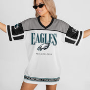 PHILADELPHIA EAGLES HUSTLE MODE V-NECK FASHION JERSEY DRESS