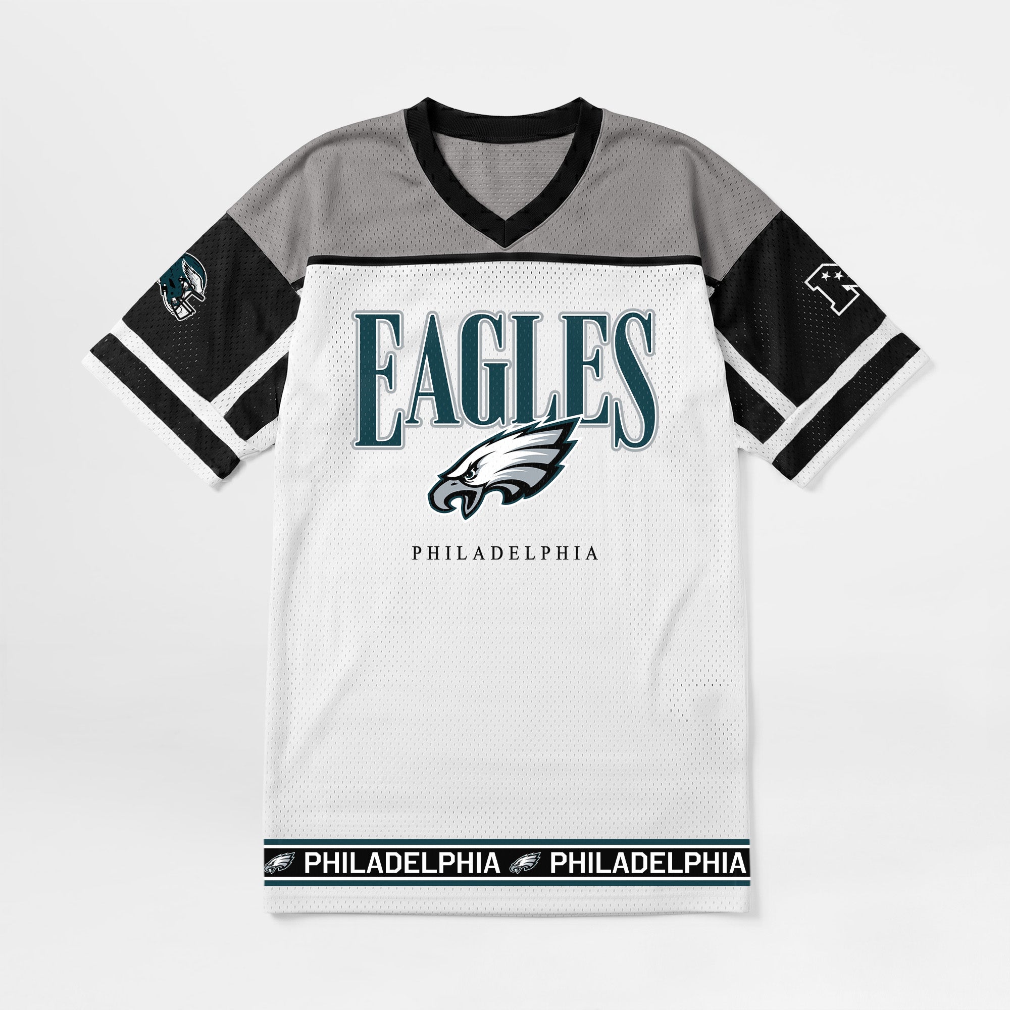 PHILADELPHIA EAGLES HUSTLE MODE V-NECK FASHION JERSEY DRESS