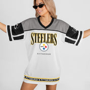 PITTSBURGH STEELERS HUSTLE MODE V-NECK FASHION JERSEY DRESS