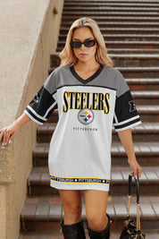 PITTSBURGH STEELERS HUSTLE MODE V-NECK FASHION JERSEY DRESS