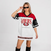 SAN FRANCISCO 49ERS HUSTLE MODE V-NECK FASHION JERSEY DRESS