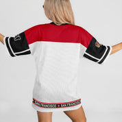 SAN FRANCISCO 49ERS HUSTLE MODE V-NECK FASHION JERSEY DRESS