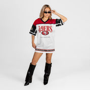SAN FRANCISCO 49ERS HUSTLE MODE V-NECK FASHION JERSEY DRESS