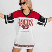 SAN FRANCISCO 49ERS HUSTLE MODE V-NECK FASHION JERSEY DRESS