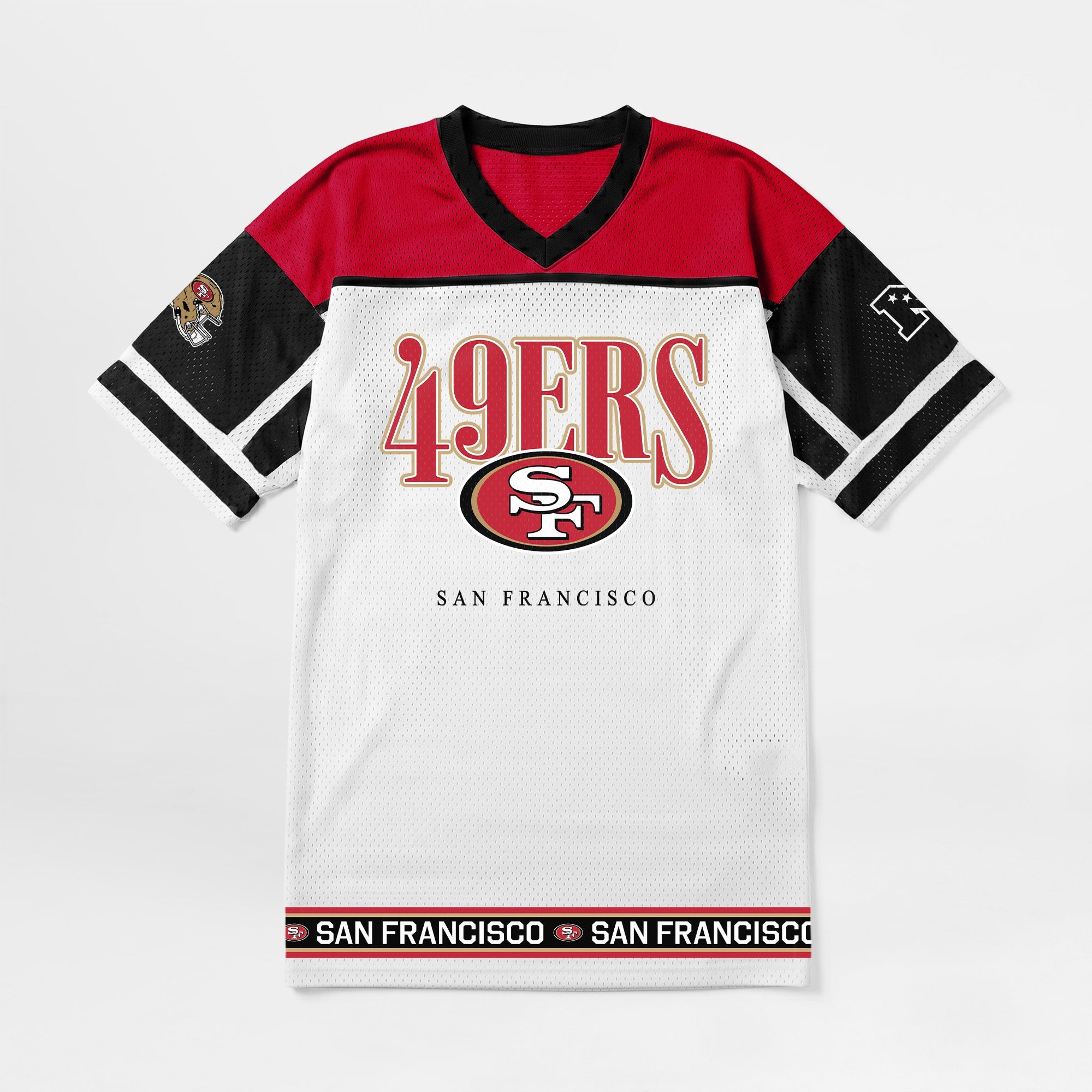 SAN FRANCISCO 49ERS HUSTLE MODE V-NECK FASHION JERSEY DRESS