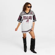 TEXAS A&M AGGIES HUSTLE MODE V-NECK FASHION JERSEY DRESS