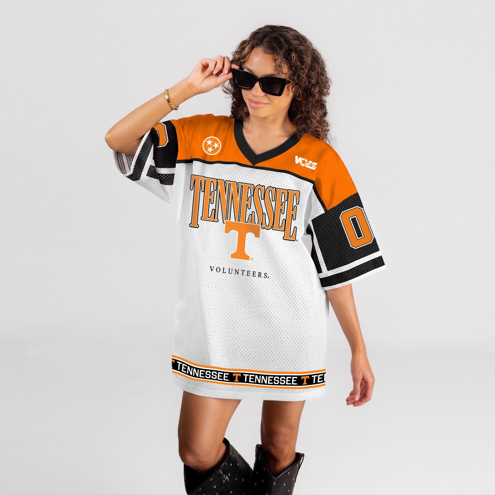 TENNESSEE VOLUNTEERS HUSTLE MODE V-NECK FASHION JERSEY DRESS