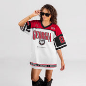 GEORGIA BULLDOGS HUSTLE MODE V-NECK FASHION JERSEY DRESS