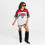 GEORGIA BULLDOGS HUSTLE MODE V-NECK FASHION JERSEY DRESS
