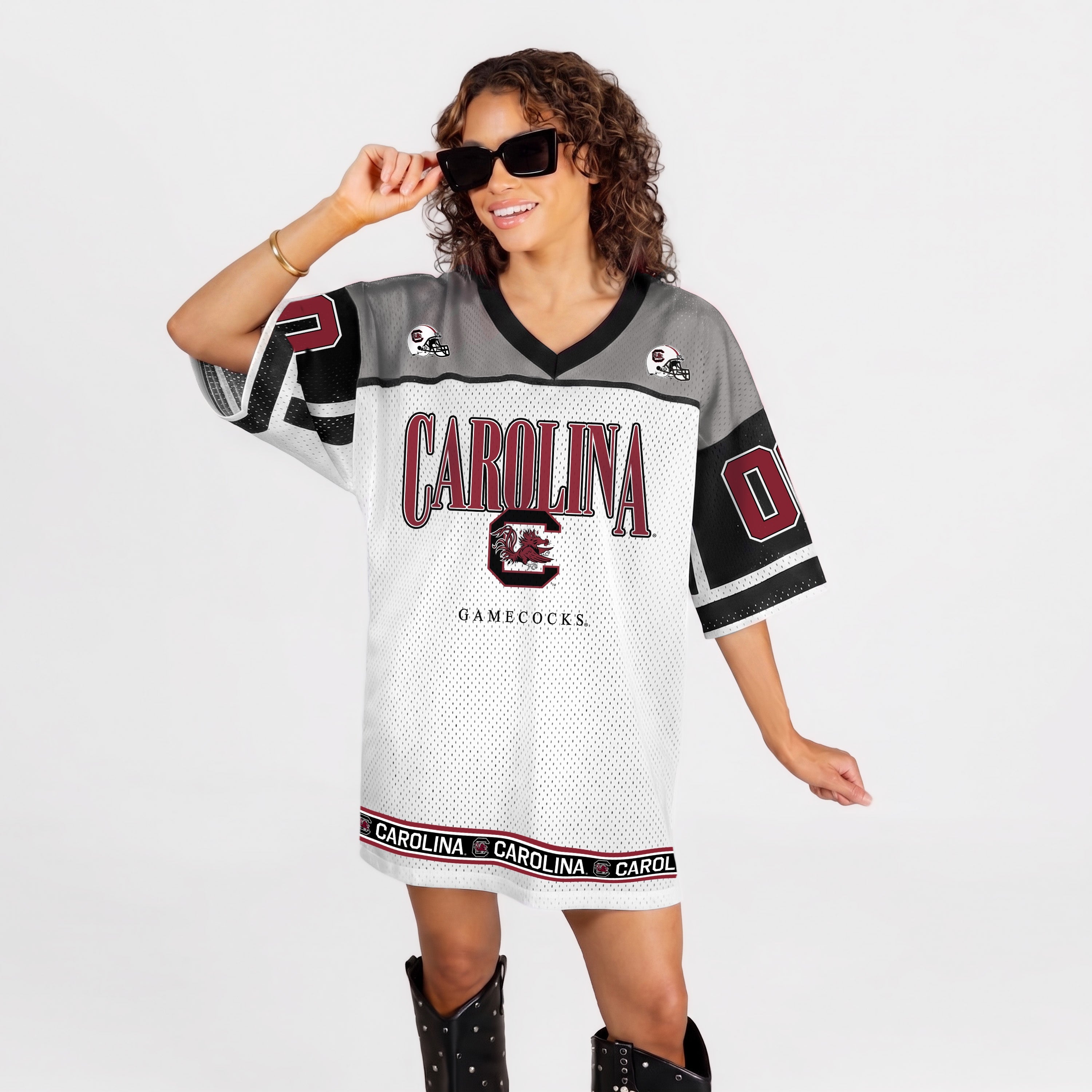 SOUTH CAROLINA GAMECOCKS HUSTLE MODE V-NECK FASHION JERSEY DRESS
