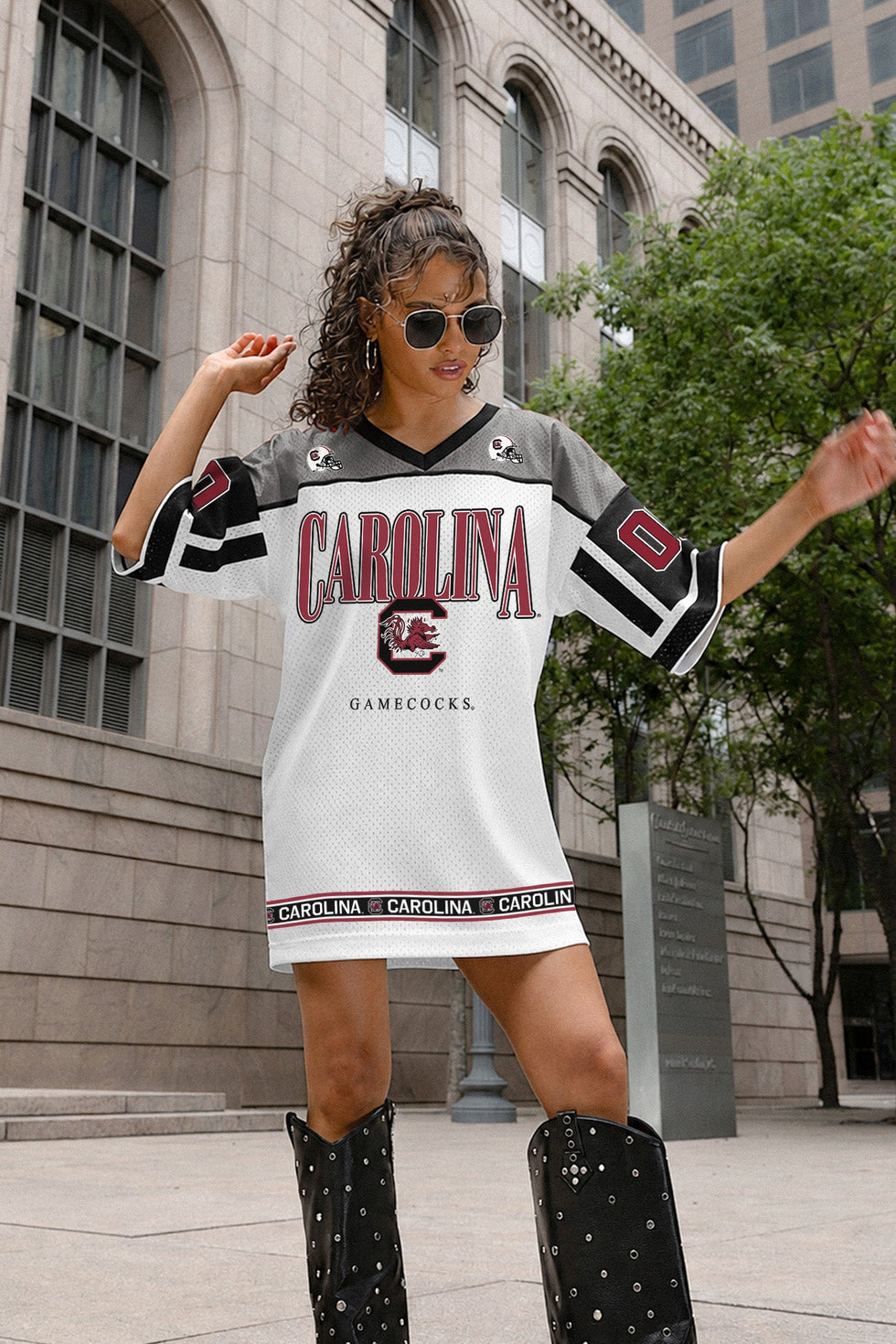 Women's South Carolina Gamecocks Hustle Mode V-neck Fashion Jersey Dress