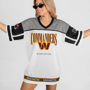 WASHINGTON COMMANDERS HUSTLE MODE V-NECK FASHION JERSEY DRESS