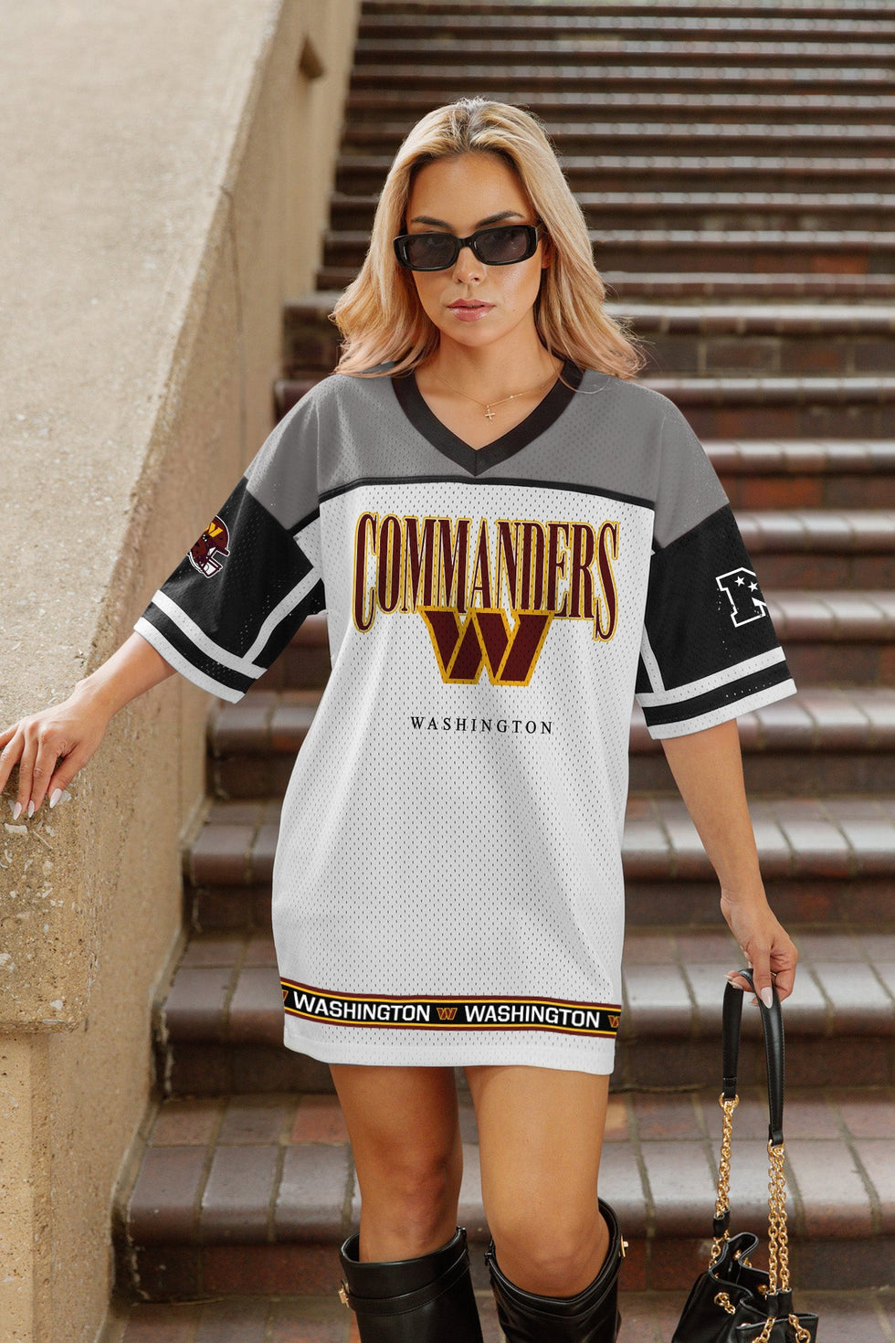 commanders jersey dress Women's Washington Hustle Mode V-neck Fashion Libas Women Green Printed Dont miss this opportunity Color:buttercream-yellow longwaisted
