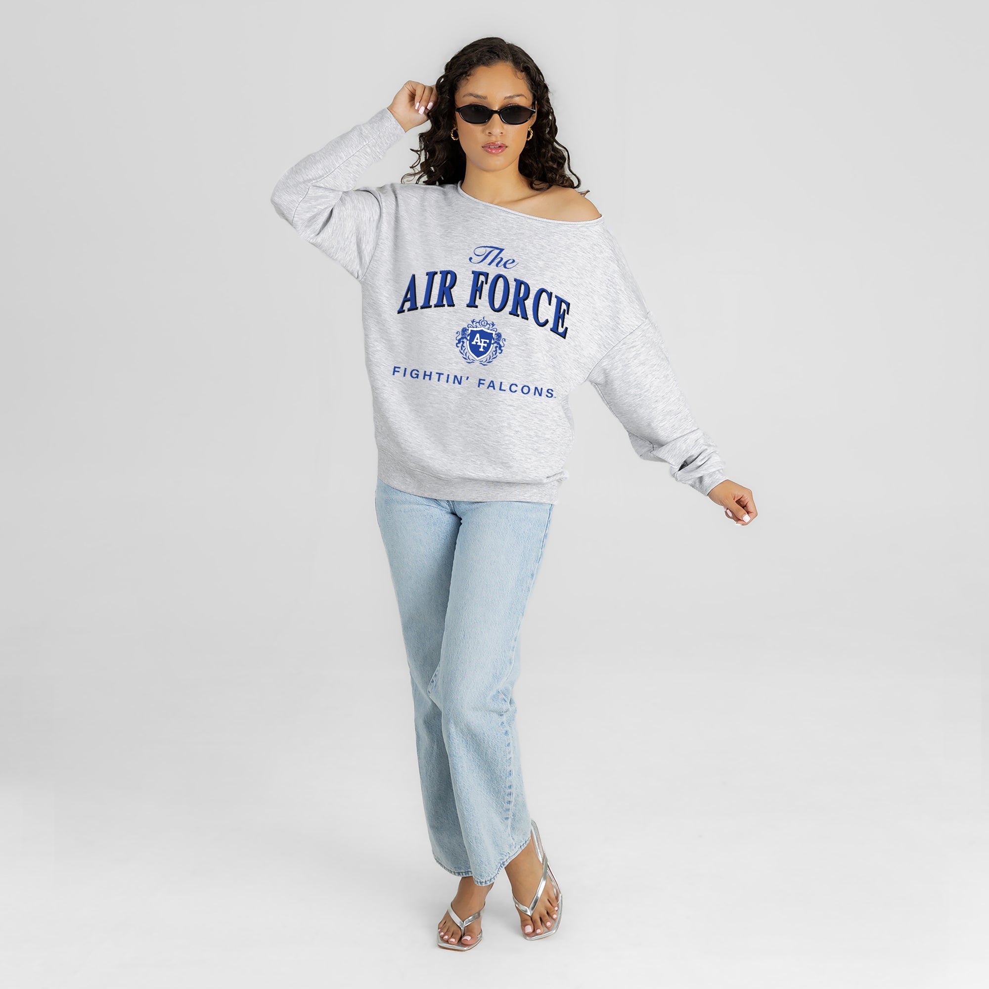 AIR FORCE FALCONS OFFSIDES ENERGY RELAXED OFF-SHOULDER TOP