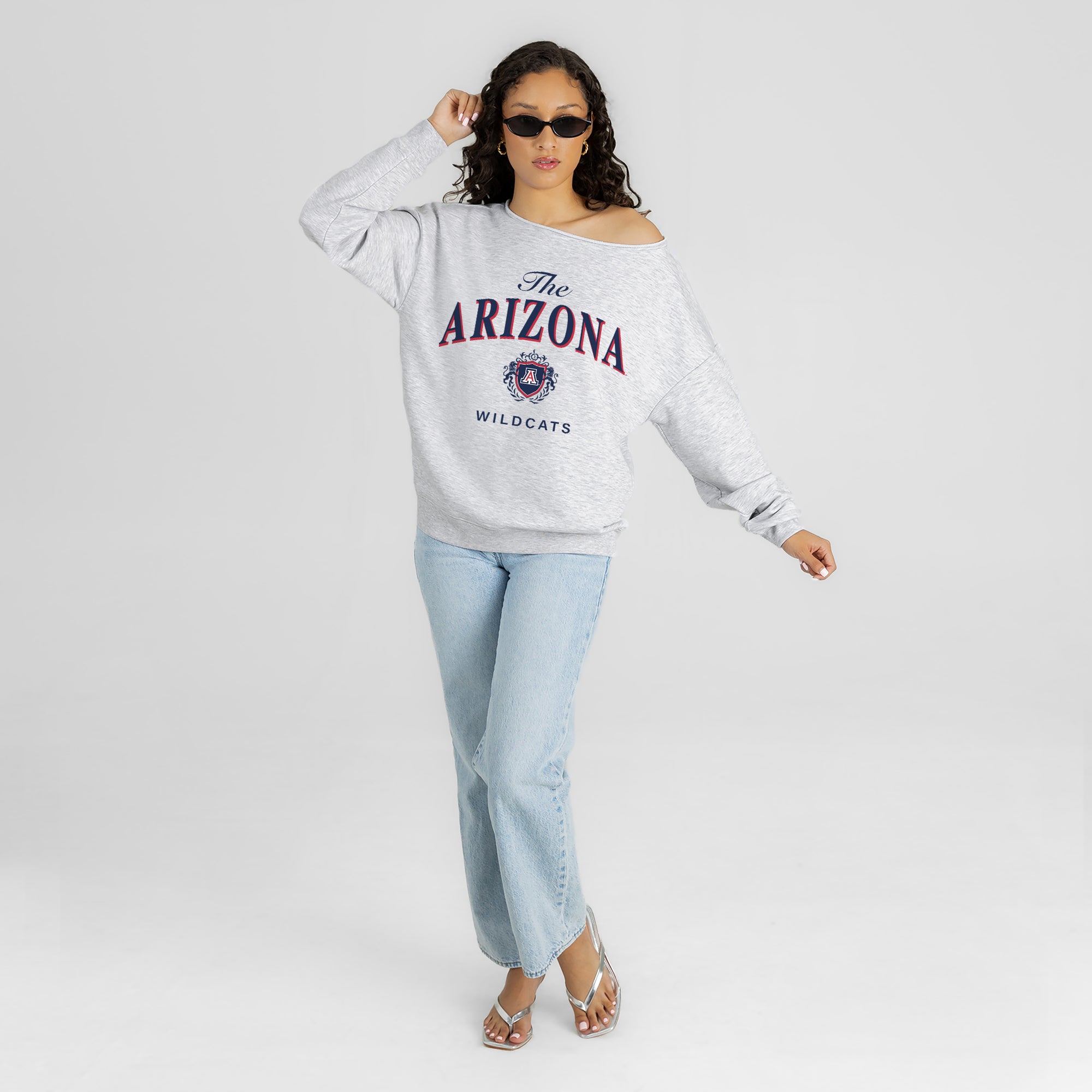 ARIZONA WILDCATS OFFSIDES ENERGY RELAXED OFF-SHOULDER TOP