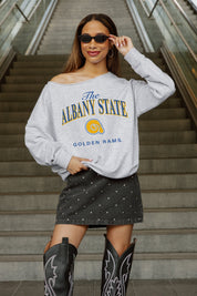 ALBANY STATE GOLDEN RAMS OFFSIDES ENERGY RELAXED OFF-SHOULDER TOP
