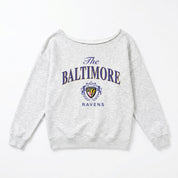BALTIMORE RAVENS OFFSIDES ENERGY RELAXED OFF-SHOULDER TOP
