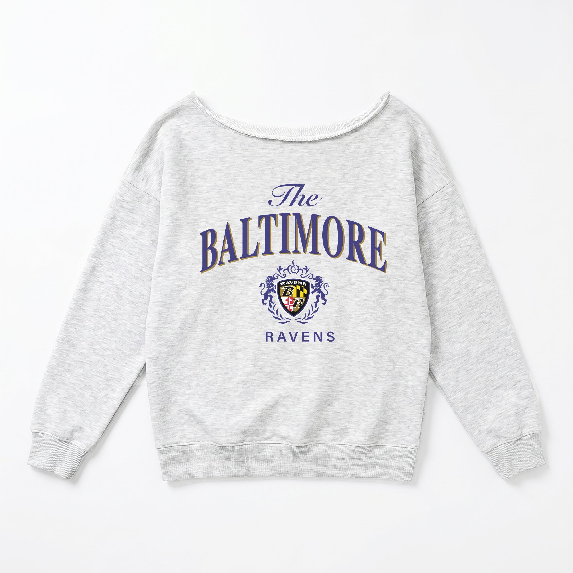 BALTIMORE RAVENS OFFSIDES ENERGY RELAXED OFF-SHOULDER TOP