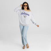 BALTIMORE RAVENS LEGACY STANDARD RELAXED OFF-SHOULDER TOP