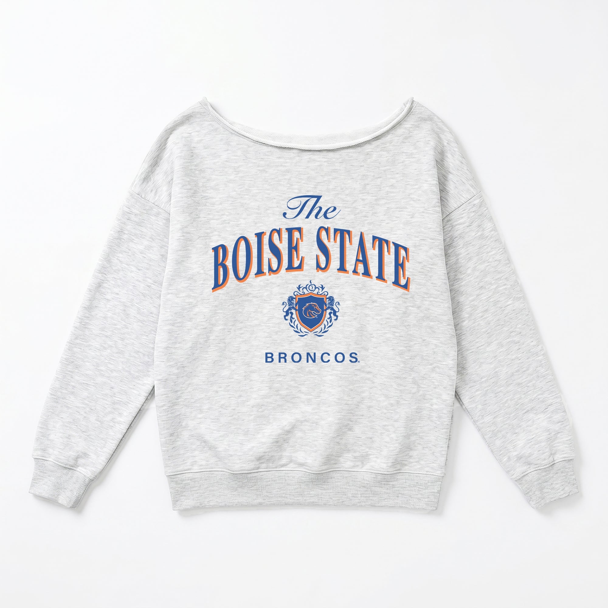 BOISE STATE BRONCOS OFFSIDES ENERGY RELAXED OFF-SHOULDER TOP