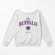 BUFFALO BILLS OFFSIDES ENERGY RELAXED OFF-SHOULDER TOP
