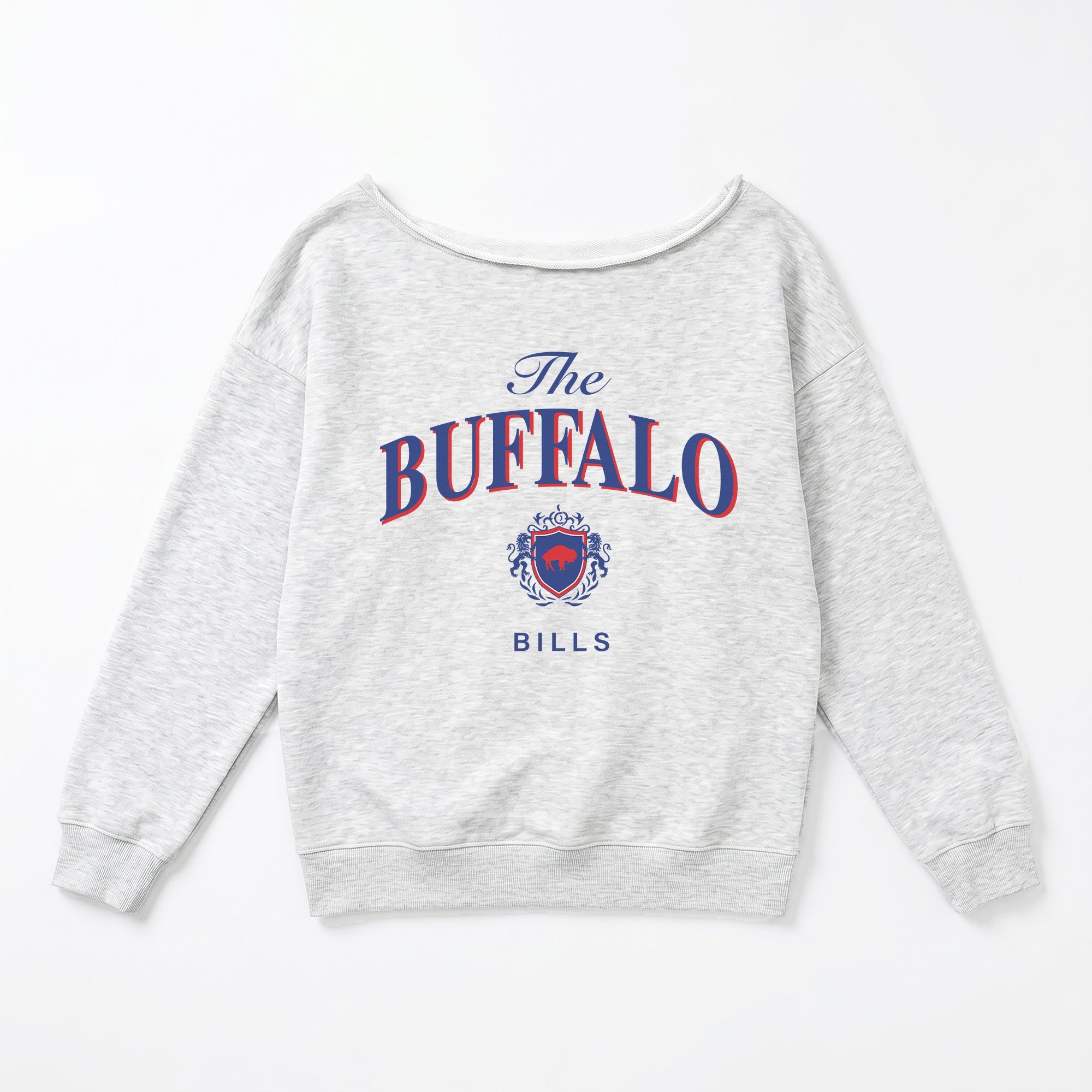 BUFFALO BILLS OFFSIDES ENERGY RELAXED OFF-SHOULDER TOP