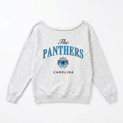 CAROLINA PANTHERS OFFSIDES ENERGY RELAXED OFF-SHOULDER TOP