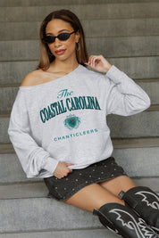 COASTAL CAROLINA CHANTICLEERS OFFSIDES ENERGY RELAXED OFF-SHOULDER TOP