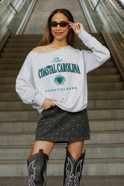 COASTAL CAROLINA CHANTICLEERS OFFSIDES ENERGY RELAXED OFF-SHOULDER TOP