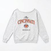 CINCINNATI BENGALS OFFSIDES ENERGY RELAXED OFF-SHOULDER TOP