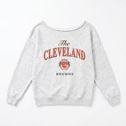CLEVELAND BROWNS OFFSIDES ENERGY RELAXED OFF-SHOULDER TOP