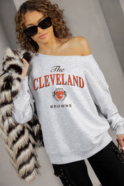 CLEVELAND BROWNS OFFSIDES ENERGY RELAXED OFF-SHOULDER TOP