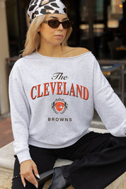 CLEVELAND BROWNS OFFSIDES ENERGY RELAXED OFF-SHOULDER TOP