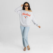 CLEVELAND BROWNS LEGACY STANDARD RELAXED OFF-SHOULDER TOP