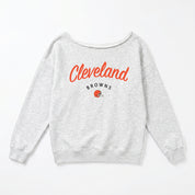 CLEVELAND BROWNS LEGACY STANDARD RELAXED OFF-SHOULDER TOP