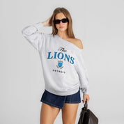 DETROIT LIONS OFFSIDES ENERGY RELAXED OFF-SHOULDER TOP