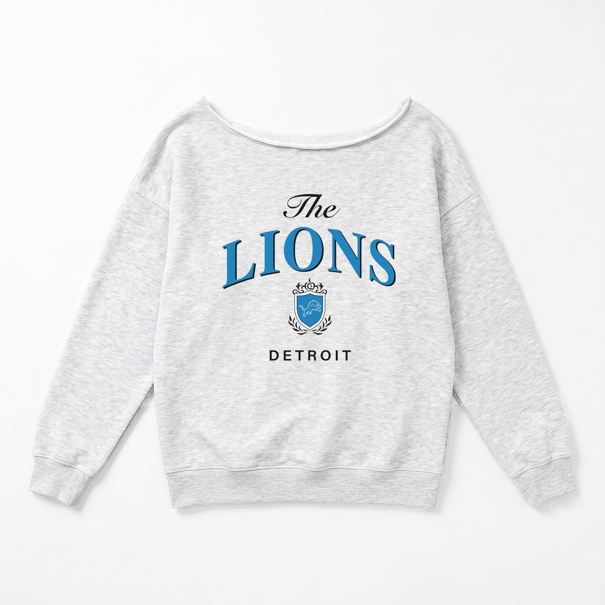 DETROIT LIONS OFFSIDES ENERGY RELAXED OFF-SHOULDER TOP
