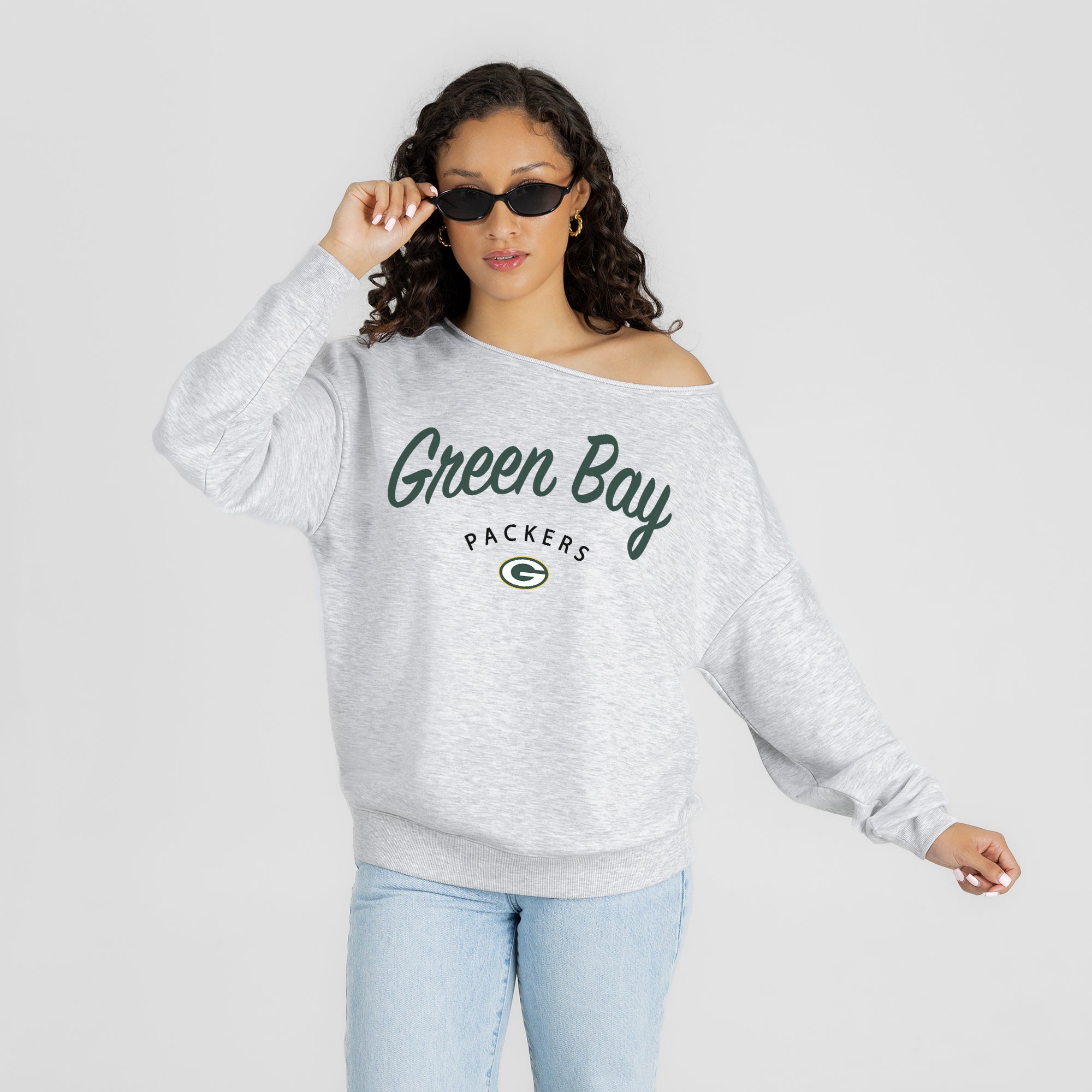 GREEN BAY PACKERS LEGACY STANDARD RELAXED OFF-SHOULDER TOP