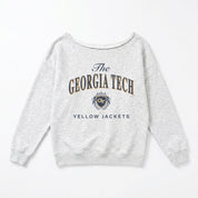 GEORGIA TECH YELLOW JACKETS OFFSIDES ENERGY RELAXED OFF-SHOULDER TOP