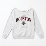 HOUSTON TEXANS OFFSIDES ENERGY RELAXED OFF-SHOULDER TOP