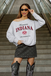 INDIANA HOOSIERS OFFSIDES ENERGY RELAXED OFF-SHOULDER TOP